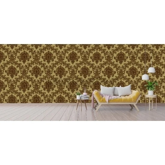 Ottoman Wallcoverings Vizon Zemin Bakır Motifler Damask Desenli C033 Duvar Kağıdı 16.50 M²