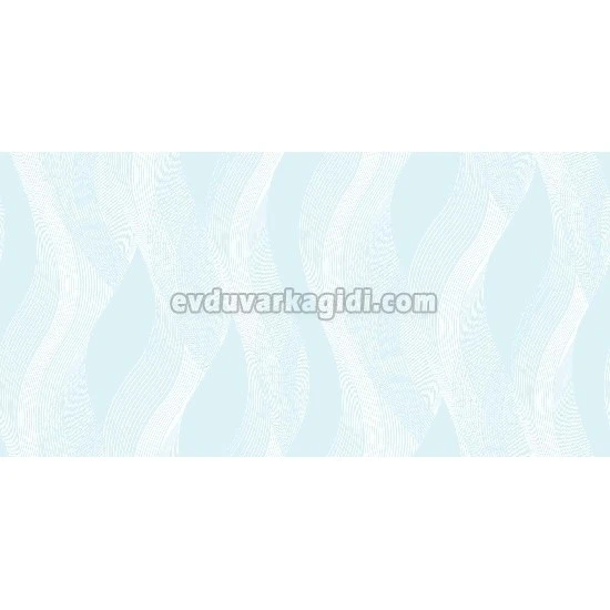 Gmz Vav Collection Mavi Beyaz Dalgalı Çizgi Desenli 42316-4 Duvar Kağıdı 16.50 M²