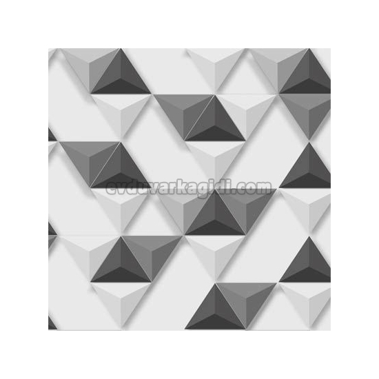Ugepa (fransız) Hexagone 3 Boyutlu Beyaz Gri Geometrik Desenli L57509 Duvar Kağıdı 5 M²