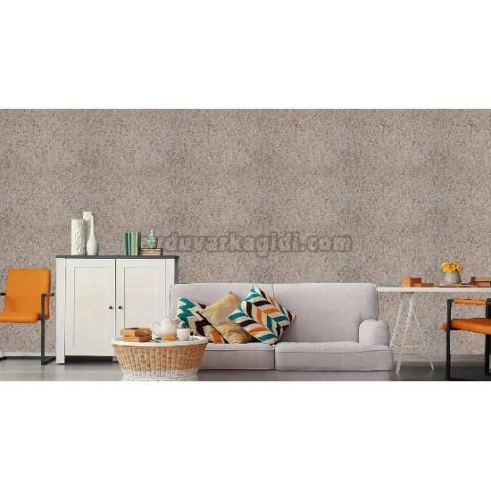 Som Vivo Gri Zemin Üstüne Bakır Hareler Desenli 33370-1 Duvar Kağıdı 16.50 M²