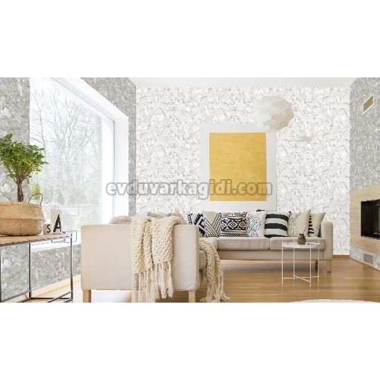 Adawall Roka Beyaz Gri Modern Mermer Desenli 23103-1 Duvar Kağıdı 16.50 M²