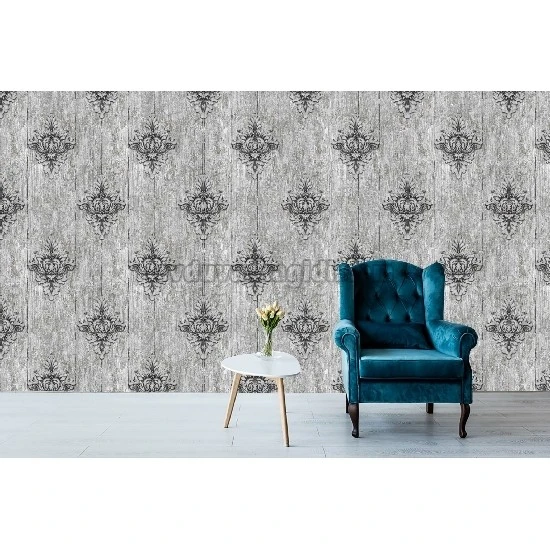 Bella Wallcoverings Gri Siyah Damask Desenli RS75134 Duvar Kağıdı 16.50 M²