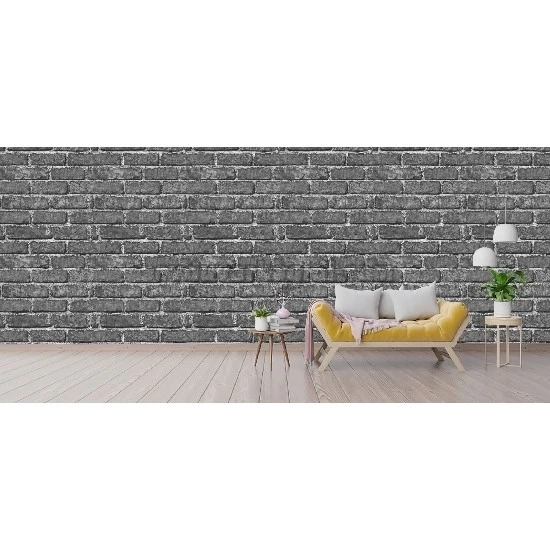 Wall212 3d Single Gri Beyaz 3 Boyutlu Eskitme Tuğla Desenli 2007 Duvar Kağıdı 5 M²