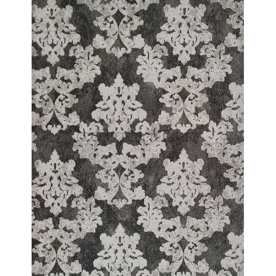 Golden Black Siyah Zemin Üstüne Gri Motifli Damask Desenli 41295 Duvar Kağıdı 16.10 M²