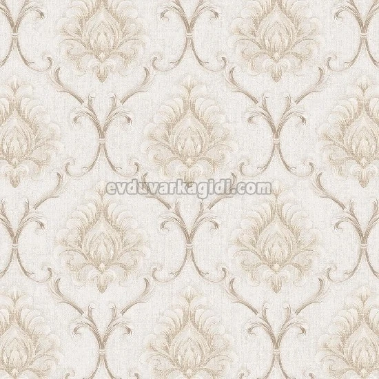 Duka Sawoy Krem Bej Damask Desenli 17444-1 Duvar Kağıdı 10.00 M²