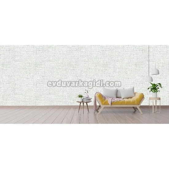Prowall Ainos Beyaz Gri Düz Keten Desenli 6529-3 Duvar Kağıdı 16.50 M²