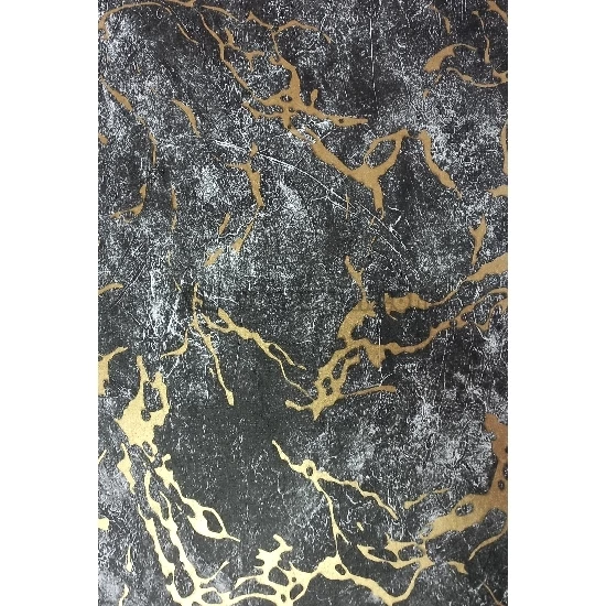 Golden Black Siyah Zemin Üstünde Gold Damarlı Mermer Desenli 41618 Duvar Kağıdı 16.10 M²