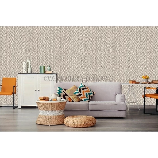 Decowall Retro Krem Kahve Retro Kumaş Desenli 5007-03 Duvar Kağıdı 16.50 M²