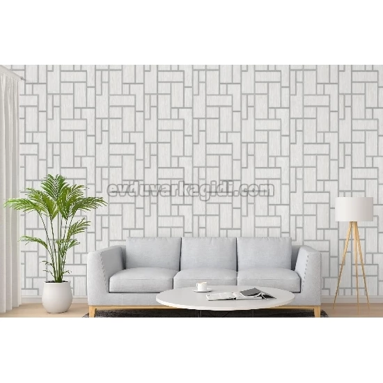 Adawall Roka Açık Gri Geometrik Desenli 23108-1 Duvar Kağıdı 16.50 M²