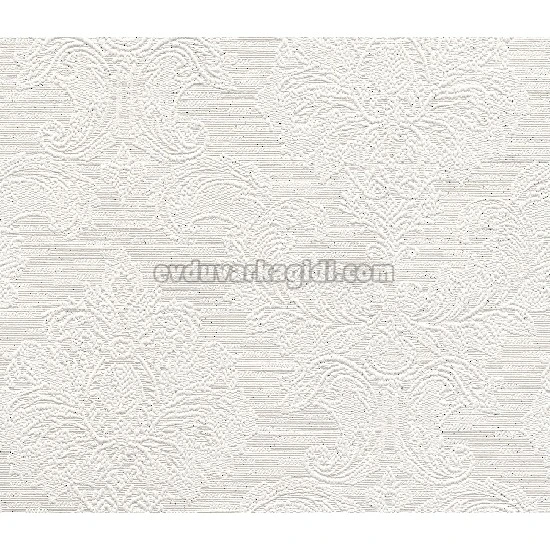 Livart Makro Mix Beyaz Simli Motifli Damask Desenli 1100-1 Duvar Kağıdı 16.50 M²