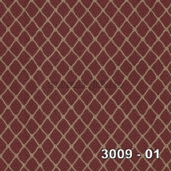 Decowall Armani Bordo Sarı Retro Geometrik Baklava Desenli 3009-01 Duvar Kağıdı 16.50 M²