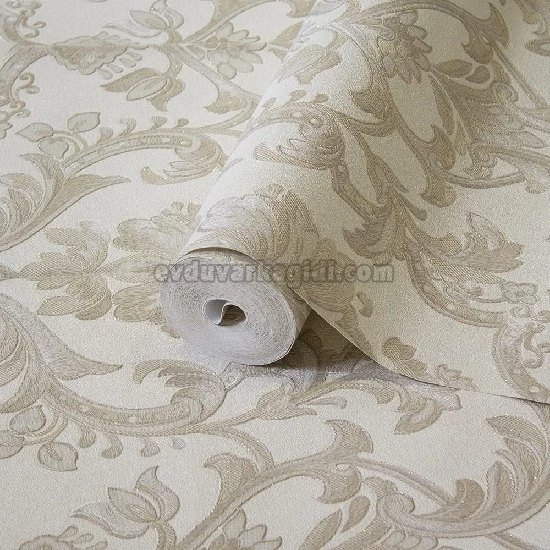 Adawall Dante Krem Zenin Üstüne Bakır Klasik Damask Desenli 1407-4 Duvar Kağıdı 10.60 M²