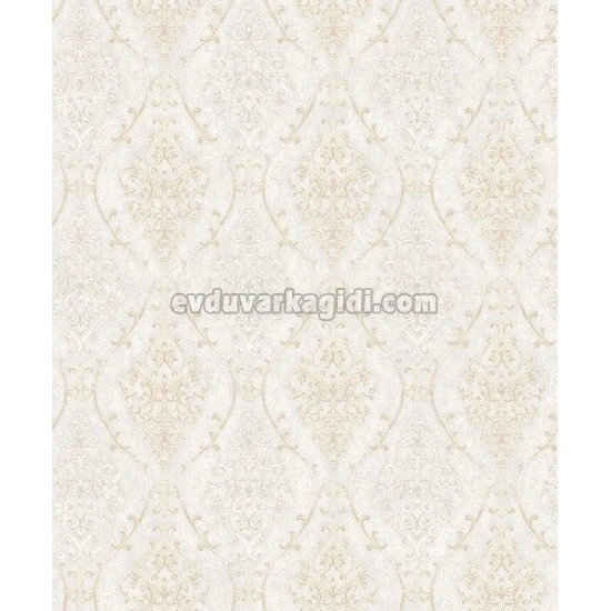 Bella Wallcoverings Krem Zemin Gold Motifli Damask Desenli YG31801 Duvar Kağıdı 16.50 M²