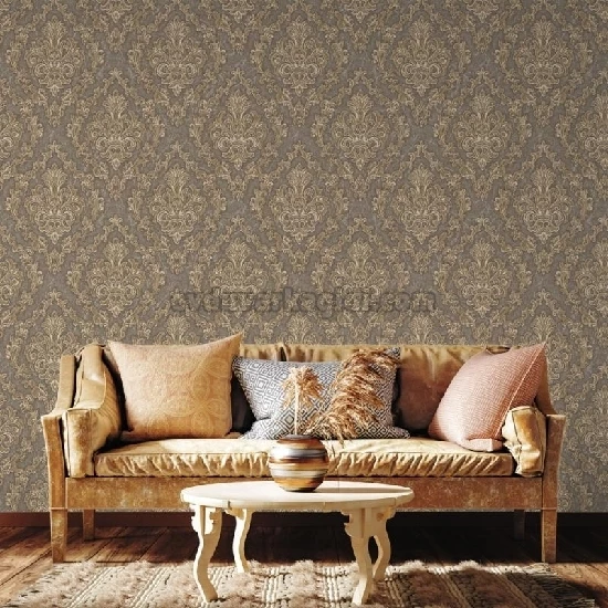 Adawall Dante Kahverengi Motifli Damask Desenli 1405-4 Duvar Kağıdı 10.60 M²