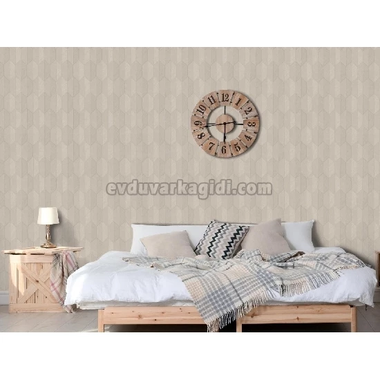 Adawall Vera Koyu Krem Modern Geometrik Desenli 1501-3 Duvar Kağıdı 16.50 M²