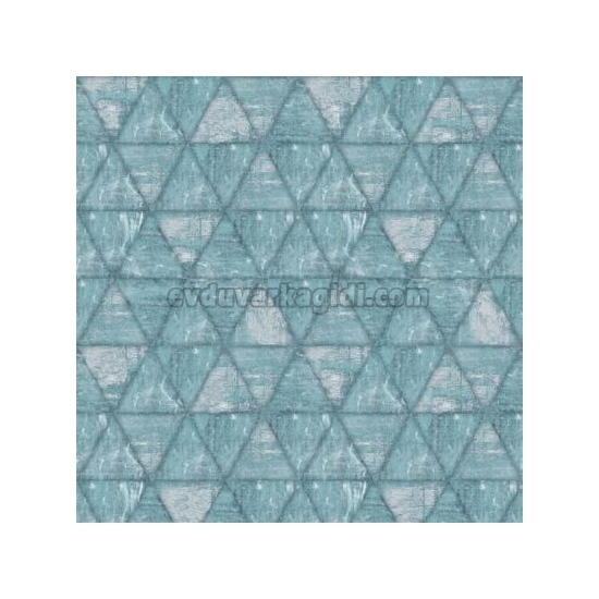 Ugepa (fransız) Hexagone 3 Boyutlu Mavi Üçgen Şekiller Geometrik Desenli L61701 Duvar Kağıdı 5 M²