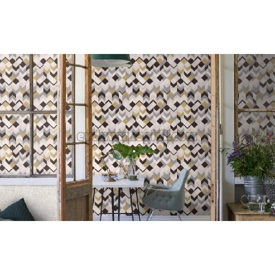 Decowall Maki Vizon Kahve Gold Geometrik Desenli 412-01 Duvar Kağıdı 16.50 M²