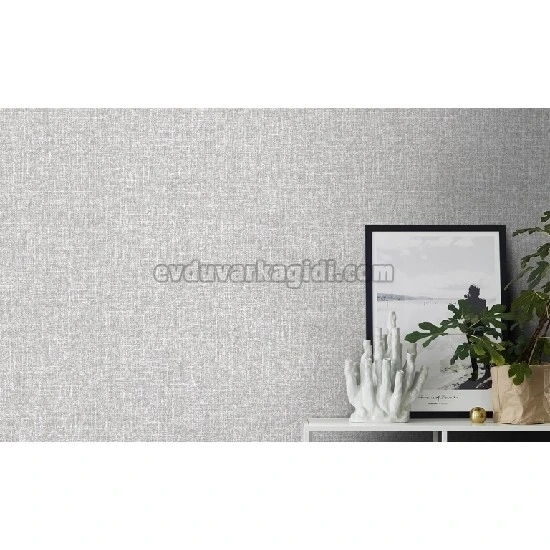 Decowall Maki Gri Kumaş Keten Düz Desenli 401-03 Duvar Kağıdı 16.50 M²