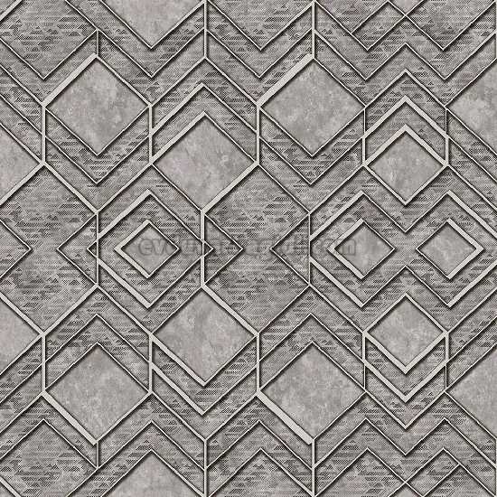 Duka Lifestyle Gri Zemin Üstüne Gümüş Kırık Beyaz Siyaz Geometrik Modern Desen 23350-4 Duvar Kağıdı 10.60 M²