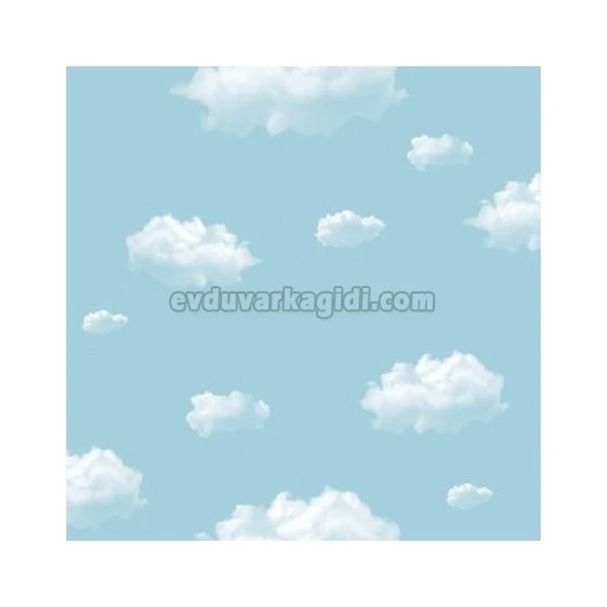 Golden Happy Kids Mavi Beyaz Gökyüzü Bulut Desenli 1856 Duvar Kağıdı 5 M²