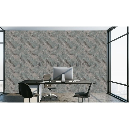 Prowall Petra Kahve Turkuaz Soyut Mermer Desenli 5206-4 Duvar Kağıdı 16.50 M²