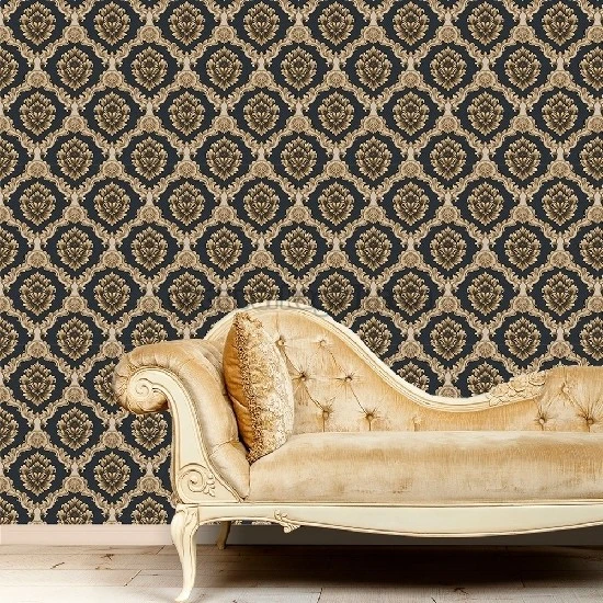 Duka Sawoy Lacivert Gold Damask Desenli 17140-4 Duvar Kağıdı 10.00 M²