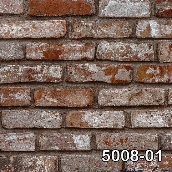 Decowall Retro Gri Hardal Kiremit 3 Boyutlu Tuğla Desenli 5008-01 Duvar Kağıdı 16.50 M²