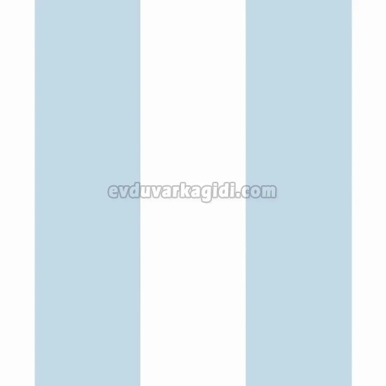 Duka Kids Collection Mavi Beyaz Geniş Çizgili Çubuk Desenli 15162-3 Duvar Kağıdı 16.20 M²