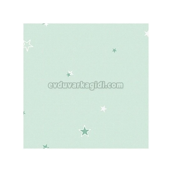Adawall Ada Kids Açık Yeşil Fosforlu Yıldız Desenli 8913-2 Duvar Kağıdı 10 M²