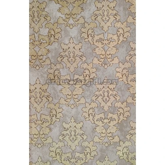 Golden Black Krem Kahve Zemin Üstüne Gold Motifli Damask Desenli 41292 Duvar Kağıdı 16.10 M²