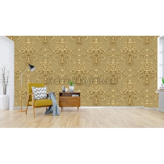 A'la Venda Hardal Gold Damask Şam Desenli DL11605 Duvar Kağıdı 16.50 M²