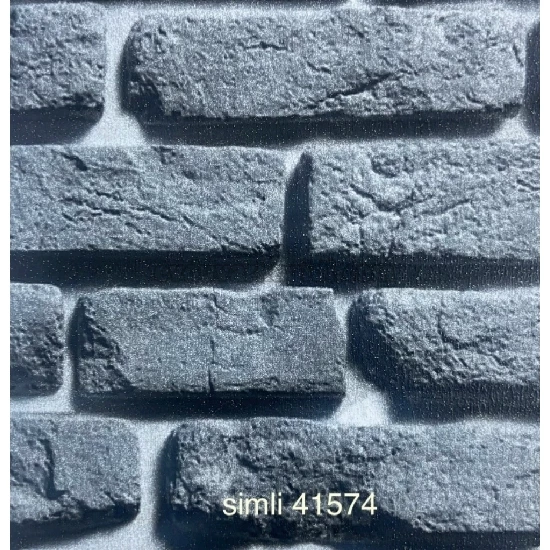 Golden Black 3 Boyutlu Gri Siyah Simli Tuğla Desenli 41574 Duvar Kağıdı 16.10 M²