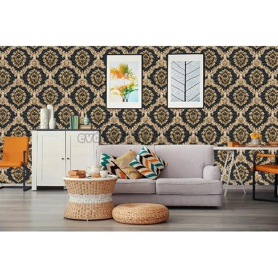 Duka Sawoy Lacivert Gold Damask Desenli 17140-4 Duvar Kağıdı 10.00 M²