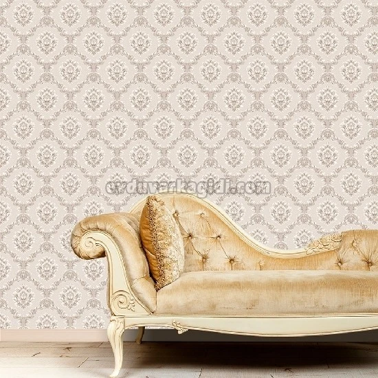 Duka Sawoy Krem Bej Damask Desenli 17140-1 Duvar Kağıdı 10.00 M²