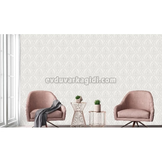 Adawall Dante Beyaz Damask Desenli 1401-1 Duvar Kağıdı 10.60 M²