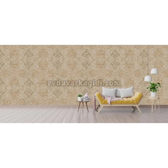 A'la Venda Kahve Sarı Eskitme Soyut Ahşap Desenli DL12204 Duvar Kağıdı 16.50 M²