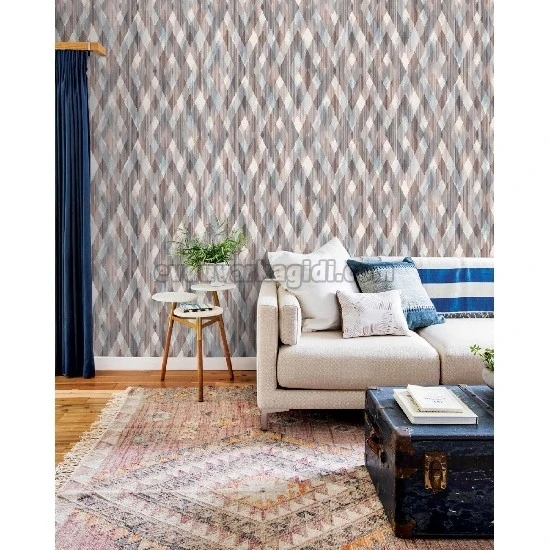 Decowall Orlando Kahve Krem Geometrik Baklava Desenli 1507-05 Duvar Kağıdı 16.50 M²