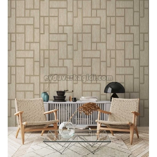 Adawall Roka Krem Geometrik Desenli 23108-3 Duvar Kağıdı 16.50 M²