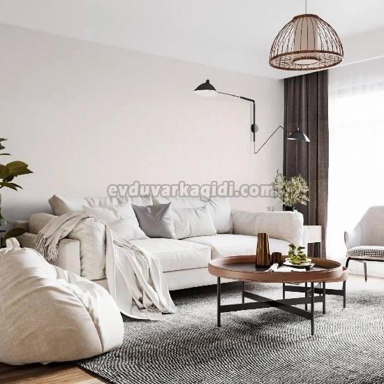 Duka Motto Linen Açık Bej Bej Modern Düz Desenli 28333-3 Duvar Kağıdı 10.60 M²