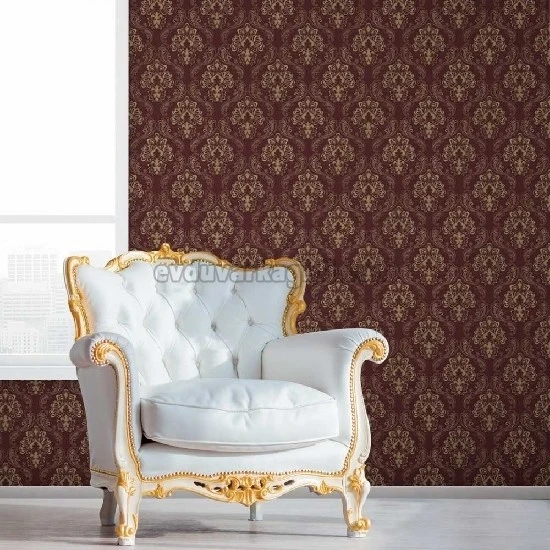 Duka Legend Bordo Zemin Gold Motifli Damask Desenli 81152-5 Duvar Kağıdı 16.50 M²