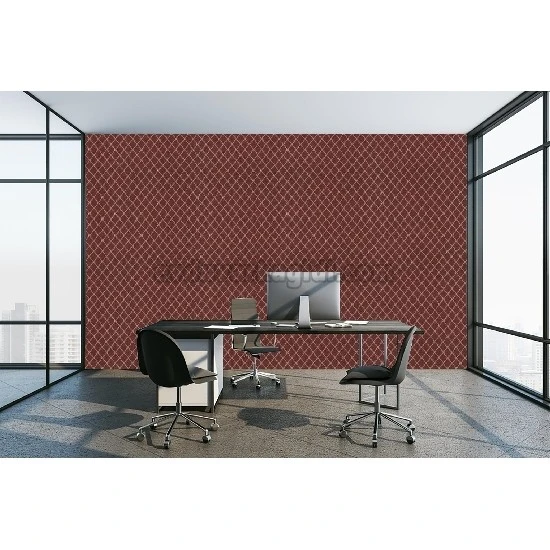 Decowall Armani Bordo Sarı Retro Geometrik Baklava Desenli 3009-01 Duvar Kağıdı 16.50 M²