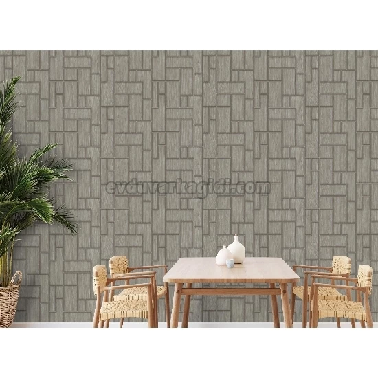 Adawall Roka Koyu Gri Geometrik Desenli 23108-4 Duvar Kağıdı 16.50 M²