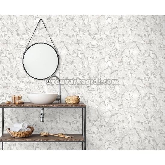 Adawall Roka Beyaz Gri Modern Mermer Desenli 23103-1 Duvar Kağıdı 16.50 M²