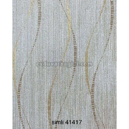 Golden Black Vizon Gold Zemin Gold Çizgi Desenli 41417 Duvar Kağıdı 16.10 M²