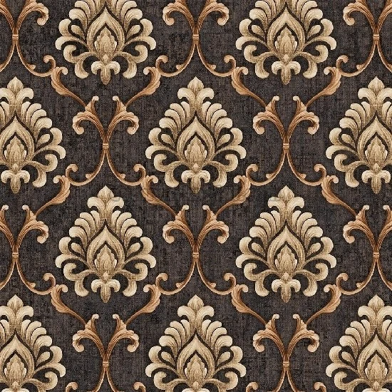 Duka Sawoy Gold Antrasit Bakır Damask Desenli 17444-5 Duvar Kağıdı 10.00 M²