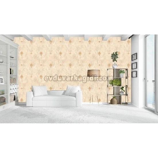 Bella Wallcoverings Krem Zemin Kahve Damask Desenli YG31203 Duvar Kağıdı 16.50 M²