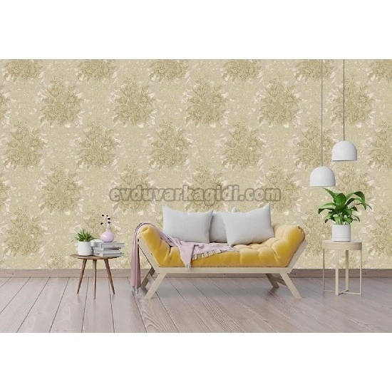 Adawall Seven Açık Bej Çiçek Figürlü Rokoko Damask Desenli 7805-2 Duvar Kağıdı 16.50 M²