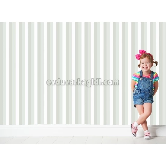 Adawall Ada Kids Beyaz Bej Çizgi Desenli 8908-1 Duvar Kağıdı 10 M²