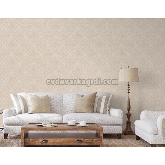 Adawall Dante Krem Motifli Damask Desenli 1405-3 Duvar Kağıdı 10.60 M²