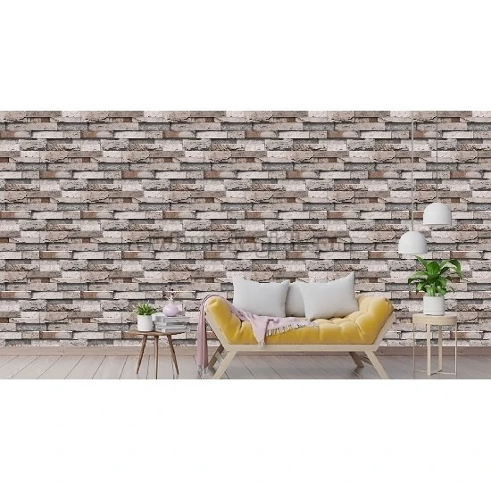 Prowall Petra 3 Boyutlu Krem Gri Kesme Taş Desenli 5215-1 Duvar Kağıdı 16.50 M²